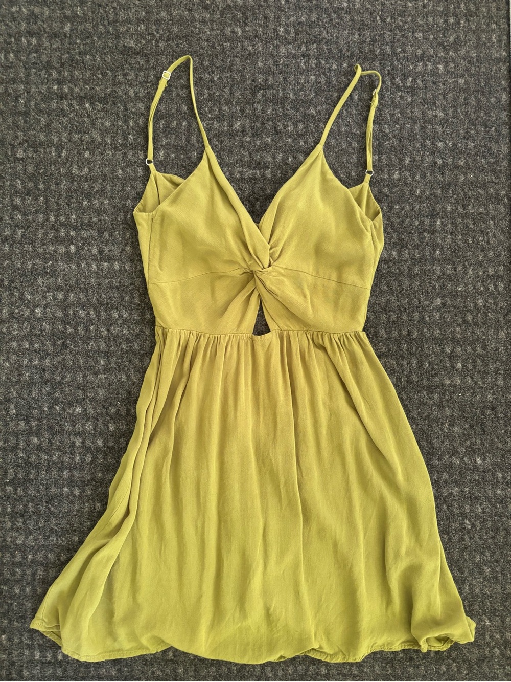 Women's Twist-Front Spaghetti Strap Dress in Dark green